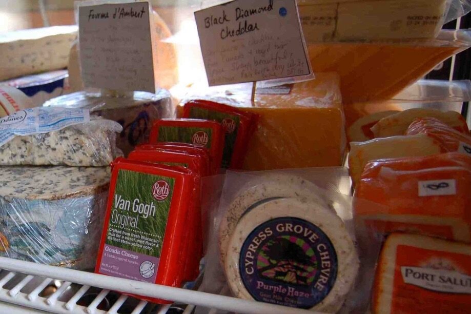 The cheese case at Basic Necessities